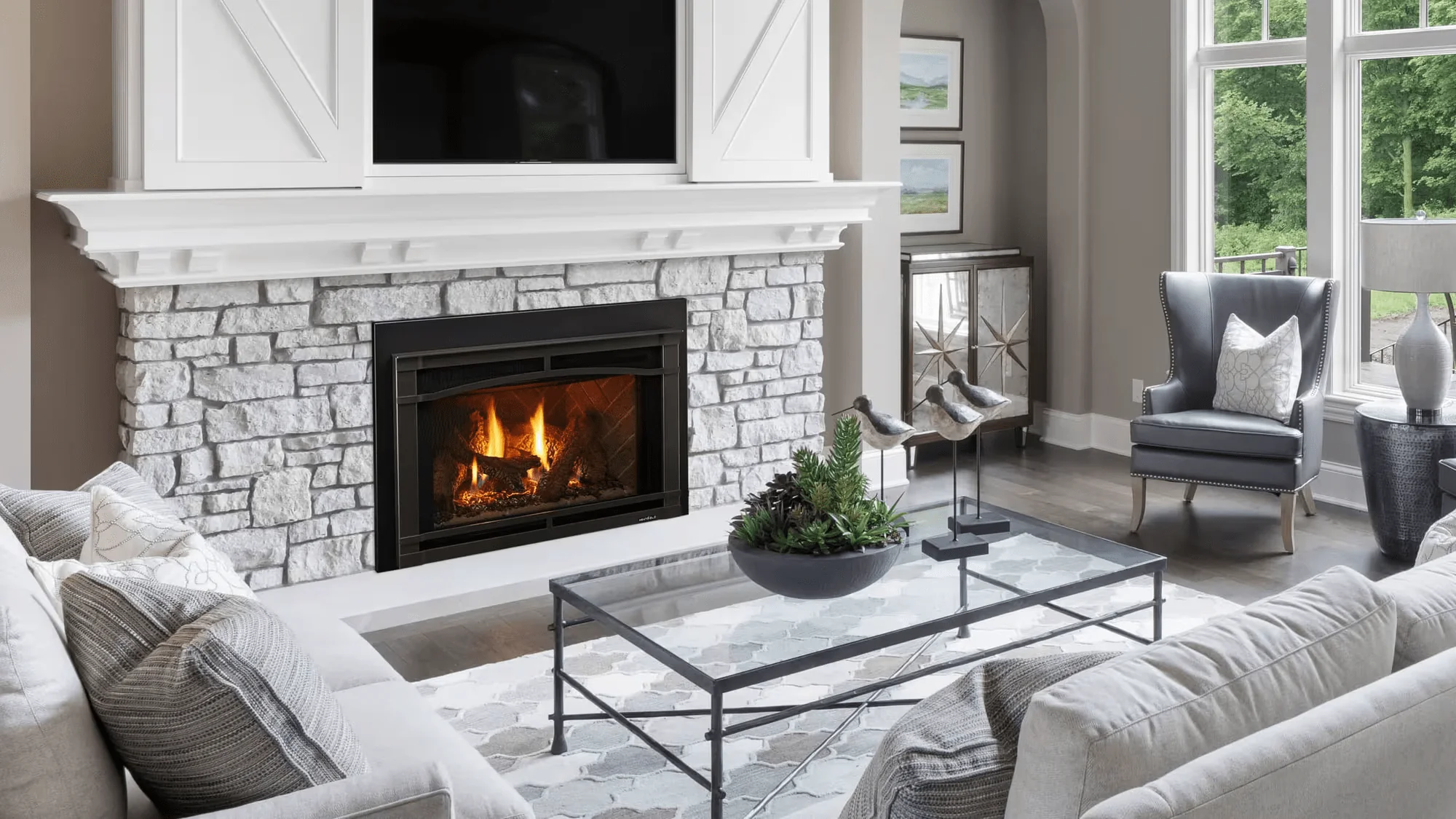 Heat & Glo 25" Supreme Gas Fireplace Insert with Birch Logs - Image 2
