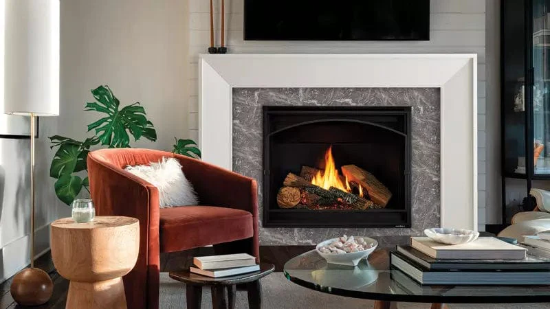 Heat & Glo 6KX 36" Gas Fireplace (2 Sided Reflective and Matte Black Glass Liner) - Image 4