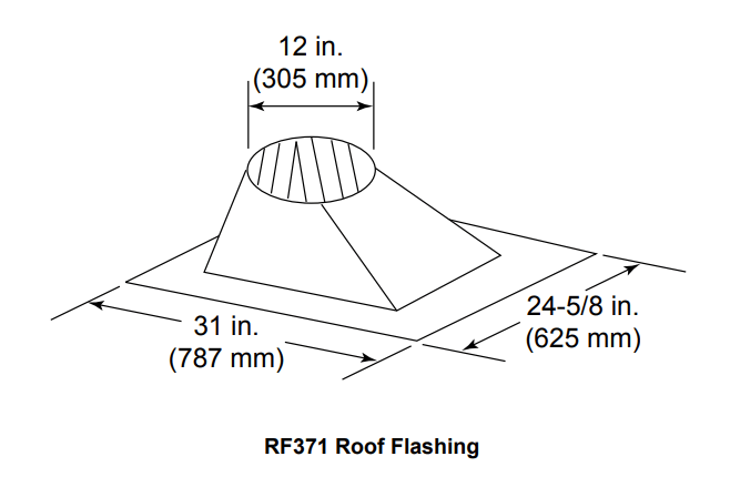 Heat & Glo 7/12 - 12/12 pitch roof flashing - RF371