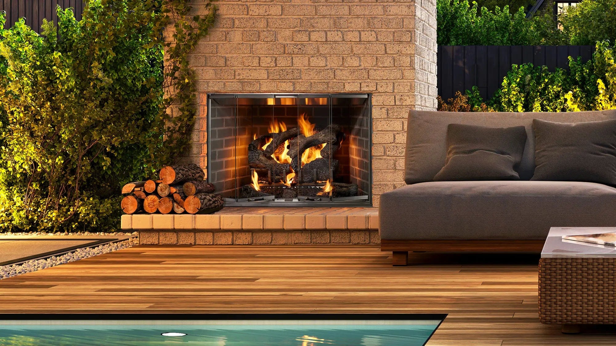 Heat & Glo Cottagewood 42" Outdoor Wood-Burning Fireplace - Image 2