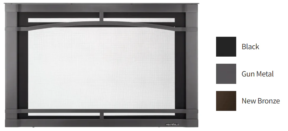 Heat & Glo Halston Arched Screen Front (25" Gun Metal) - HARC-MI25-GM