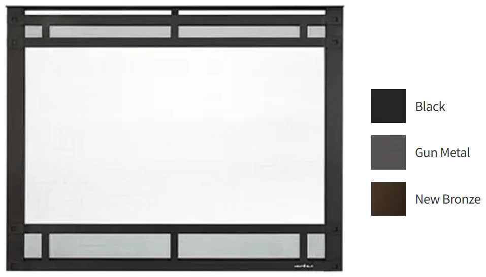 Heat & Glo Halston Overlap Fixed Front (42" Gun Metal) - HAL-42-GM