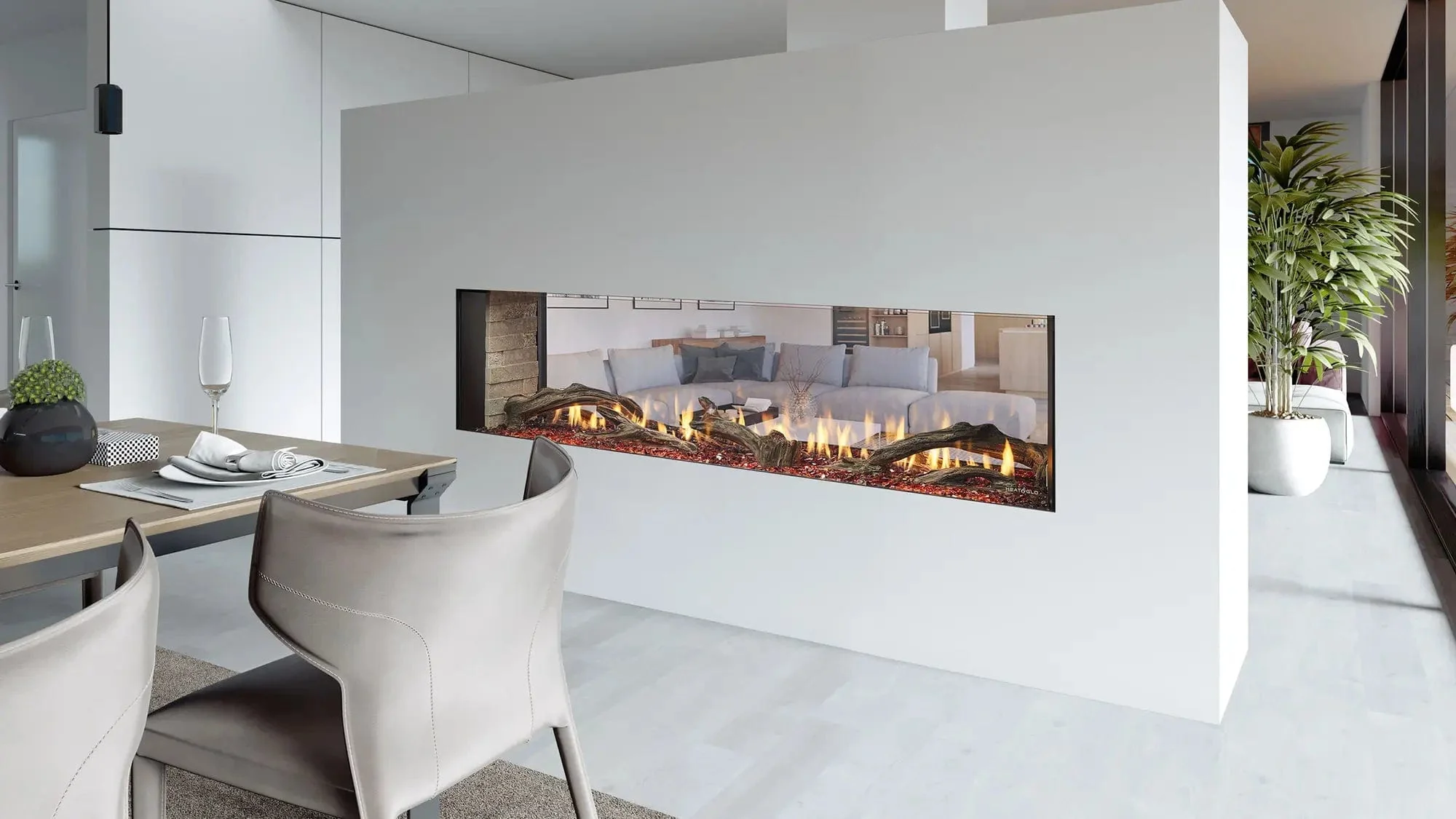 Heat & Glo Primo II 72" Double-Sided Gas Fireplace - Image 2