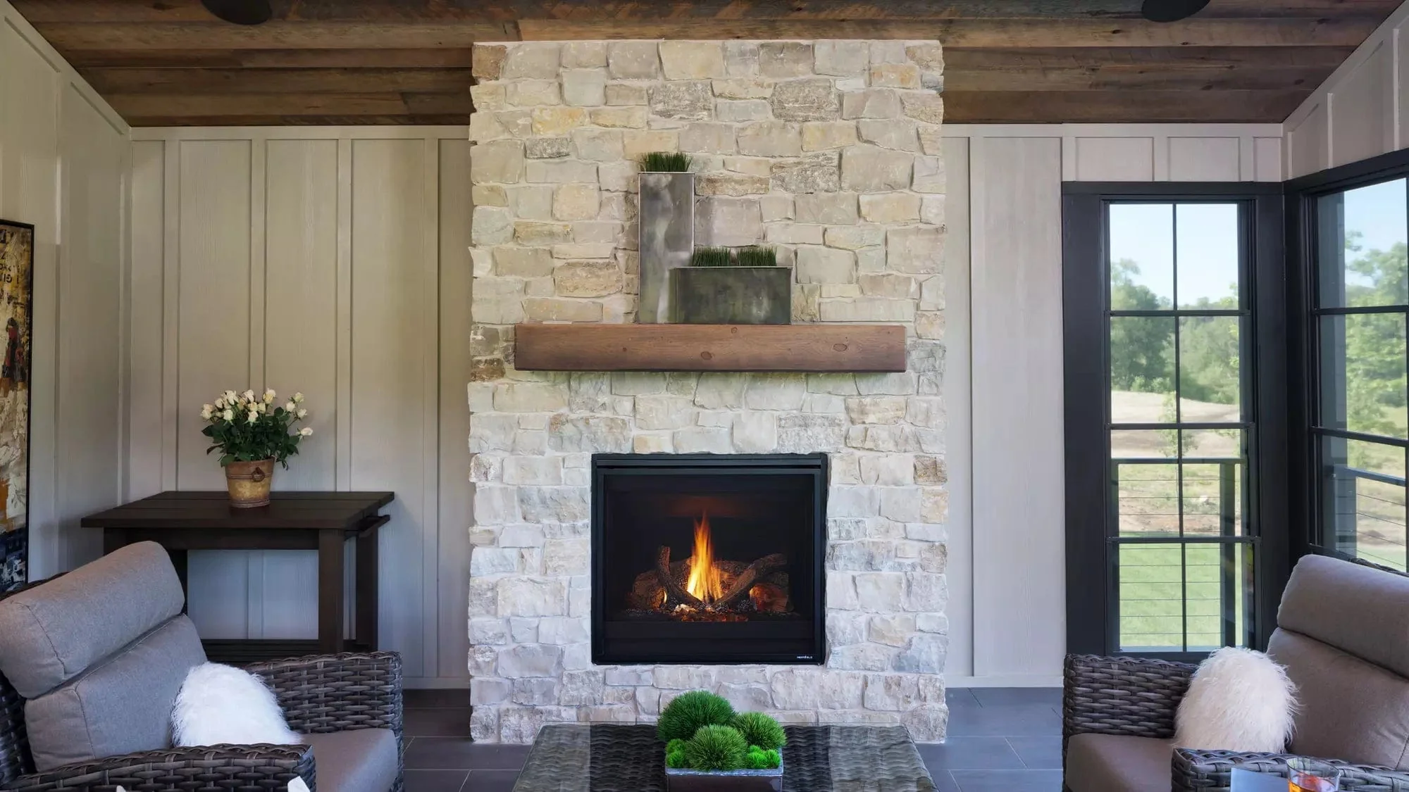 Heat & Glo Slimline 3X 28" Gas Fireplace (Tranquil Greige Refractory) - Image 3