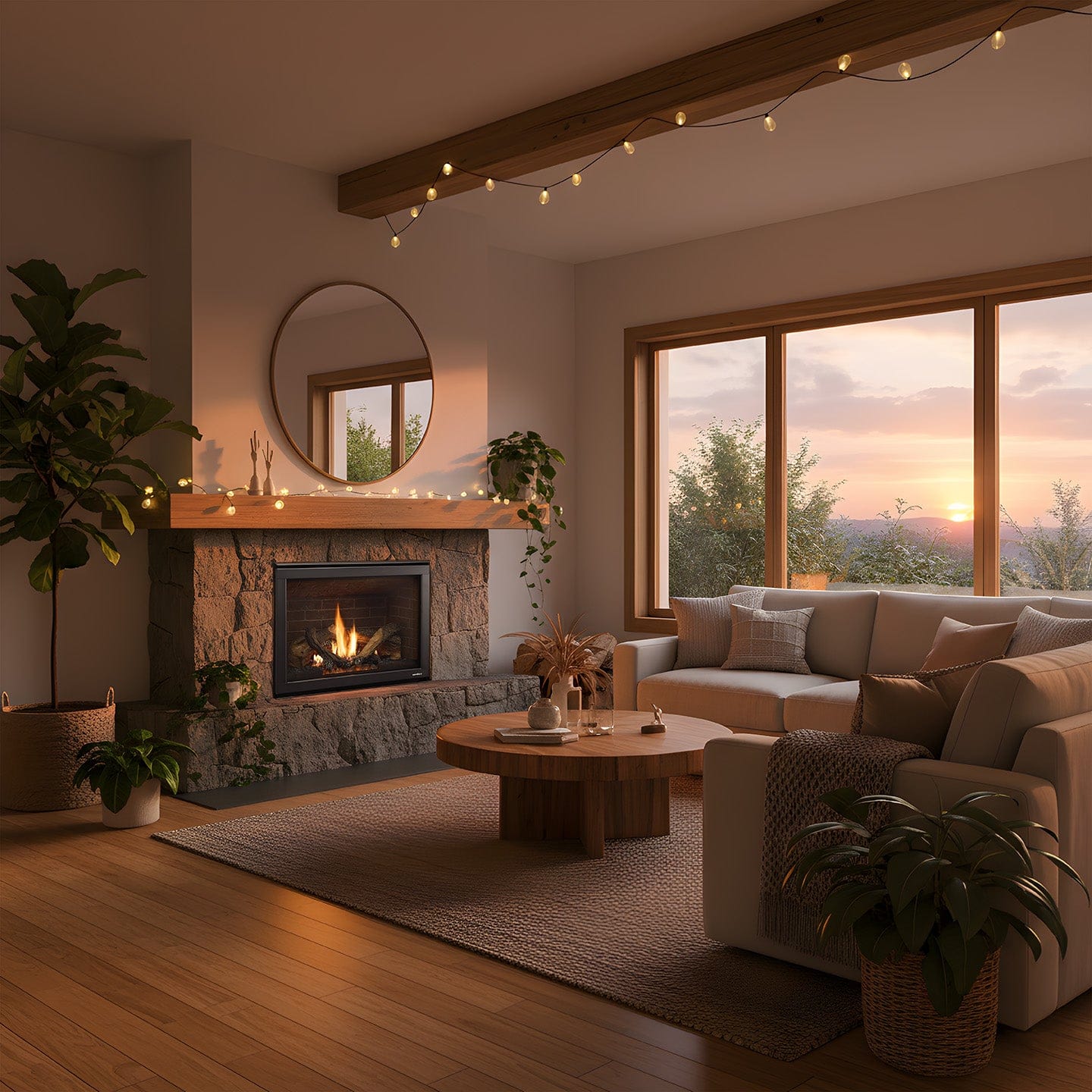 Heat & Glo Slimline 7X 36" Gas Fireplace (Birch Log / Black Glass Refractory) - Image 2