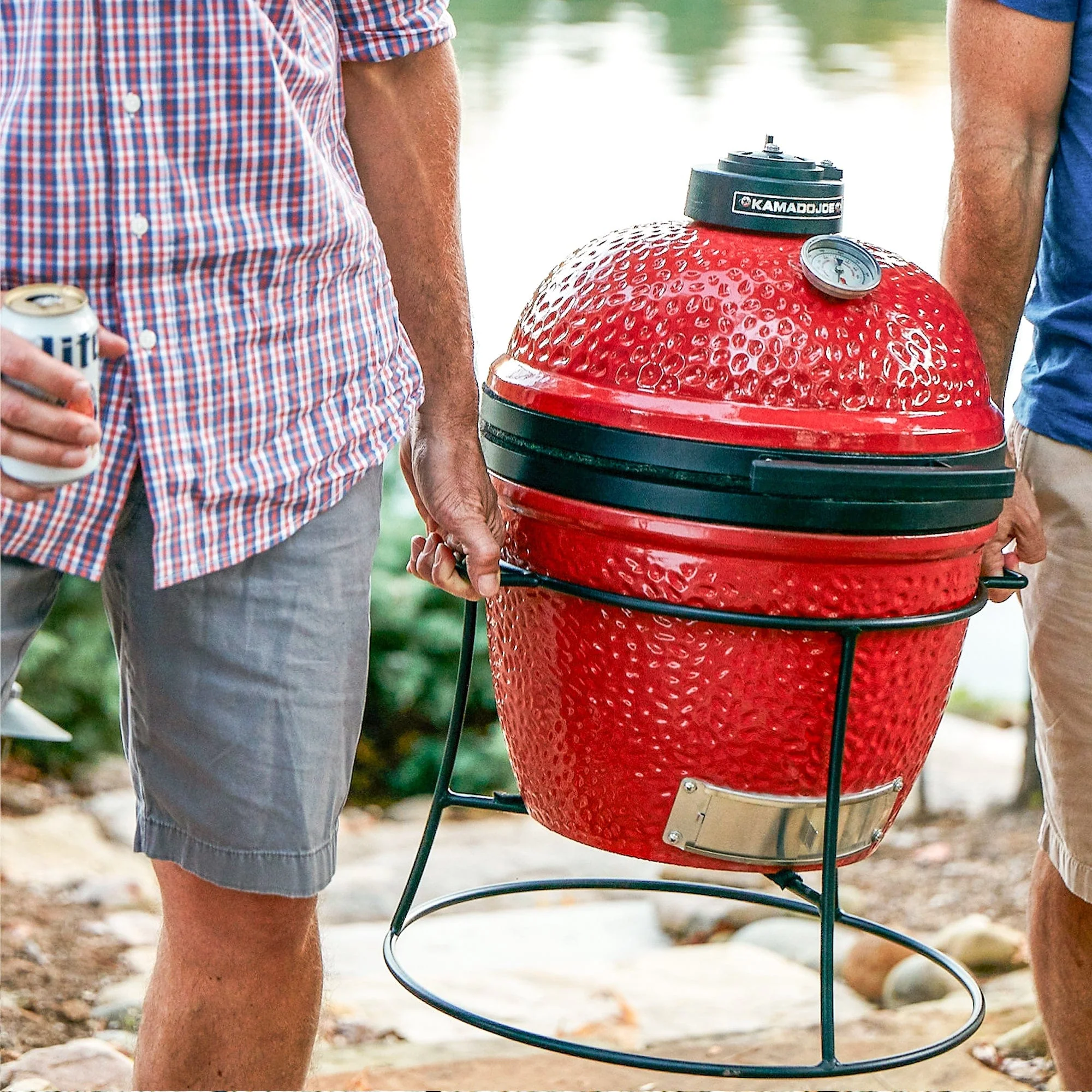 Kamado Joe - Joe Jr. Red with Stand, Heat Deflector & Tools - Image 8