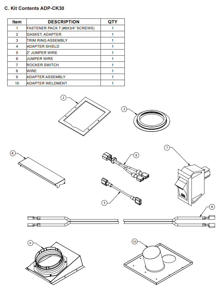 Majestic Adapter Kit (Use with CK-30) - ADP-CK30 - Image 2