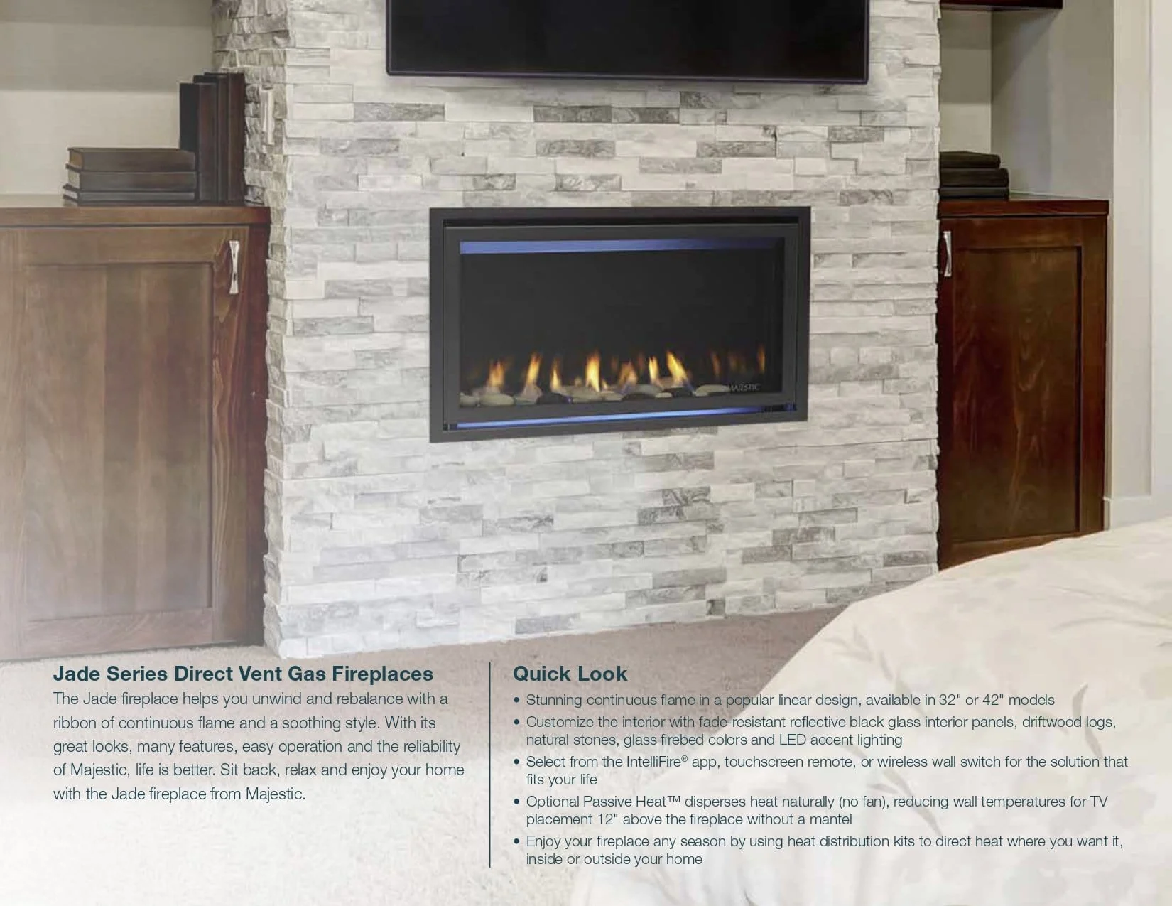 Majestic Jade 32" Direct Vent Gas Fireplace - Image 3