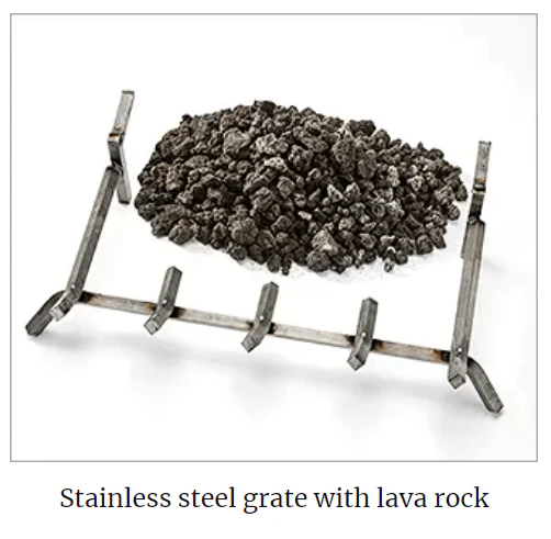Majestic Stainless Steel Grate w/ Lava Rock (Courtyard 36) - GR-ODCOUG