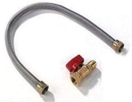 Napoleon 12" 3/8 Stainless Steel Gas Flex Connector & Shut Off - FC-12-SINGLE - Image 2