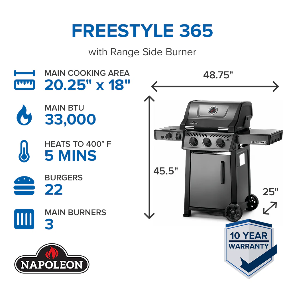 Napoleon Freestyle 365 SB Gas Grill (Propane - Online Only) - F365DSBPGT-ECP - Image 4