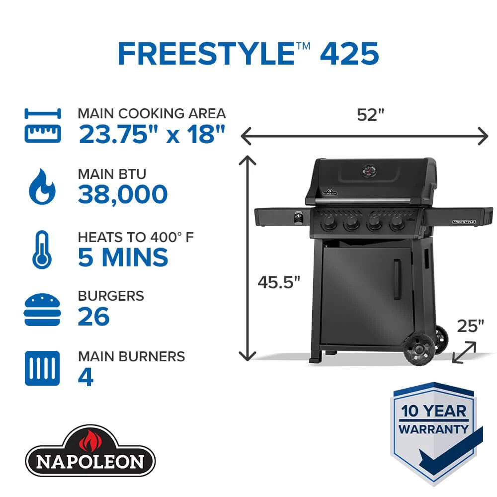 Napoleon Freestyle 425 4-Burner, Matte Black - F425DMK-1 - Image 2
