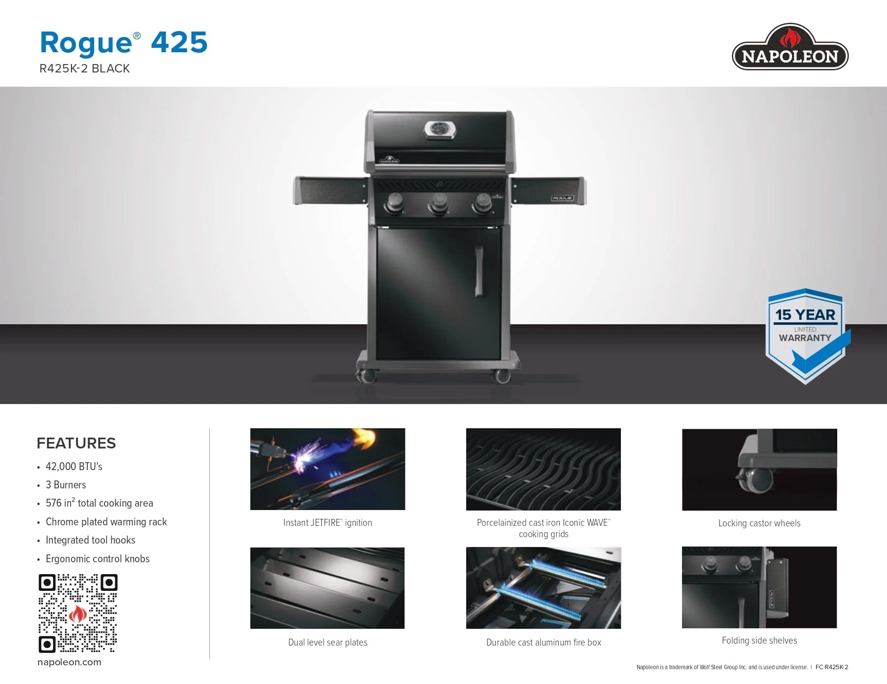Napoleon NEW Rogue 425 Gas Grill (Black) - R425K-2 - Image 19