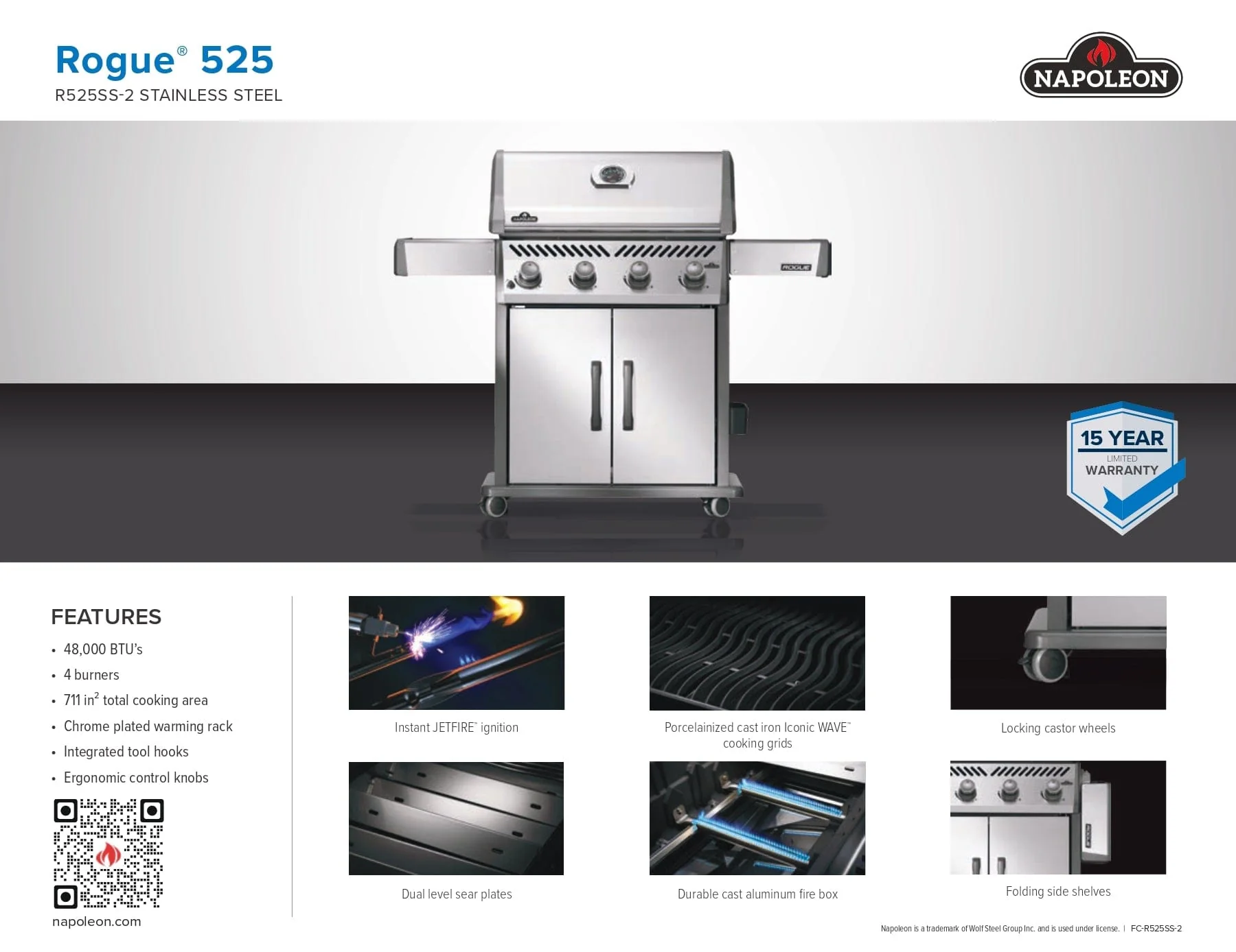 Napoleon NEW Rogue 525 Gas Grill (Stainless Steel) - R525SS-2 - Image 16