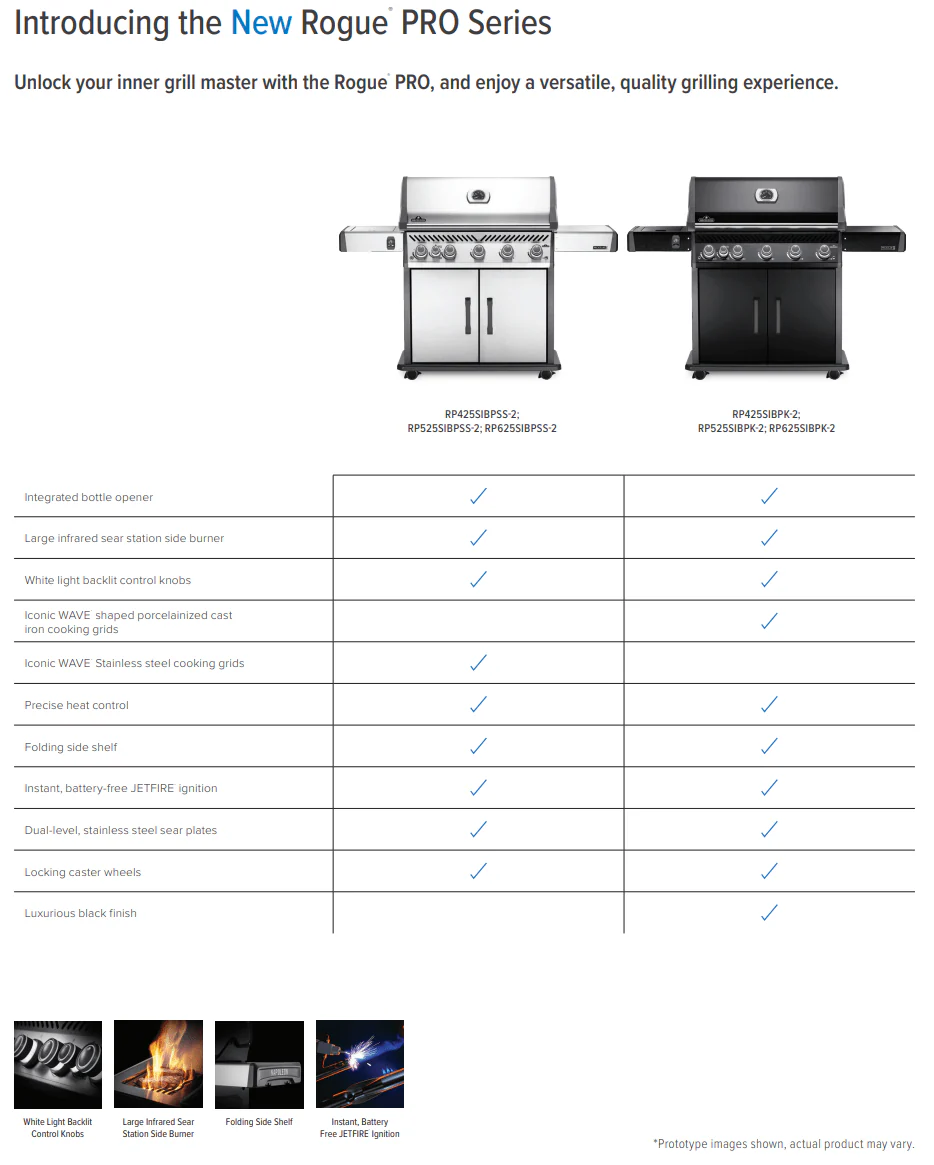 Napoleon Rogue PRO 625 SIB Gas Grill (Black) - RP625SIBK-2 - Image 15