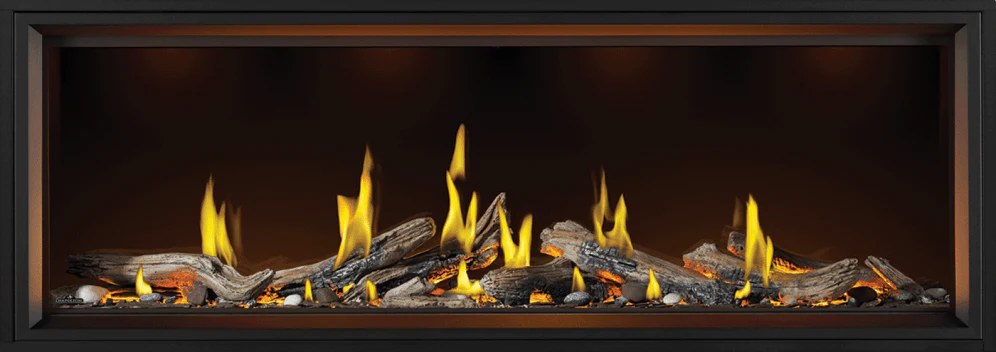 Napoleon Tall Linear Vector 74 Gas Fireplace w/ Luminous Logs