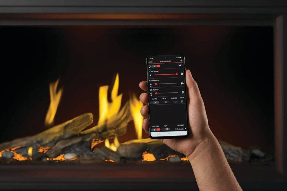 Napoleon Tall Linear Vector 74 Gas Fireplace w/ Luminous Logs - Image 2