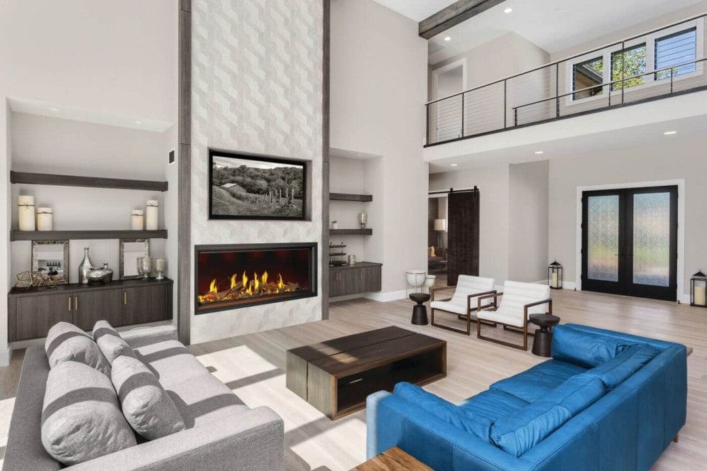Napoleon Tall Linear Vector 74 Gas Fireplace w/ Luminous Logs - Image 7