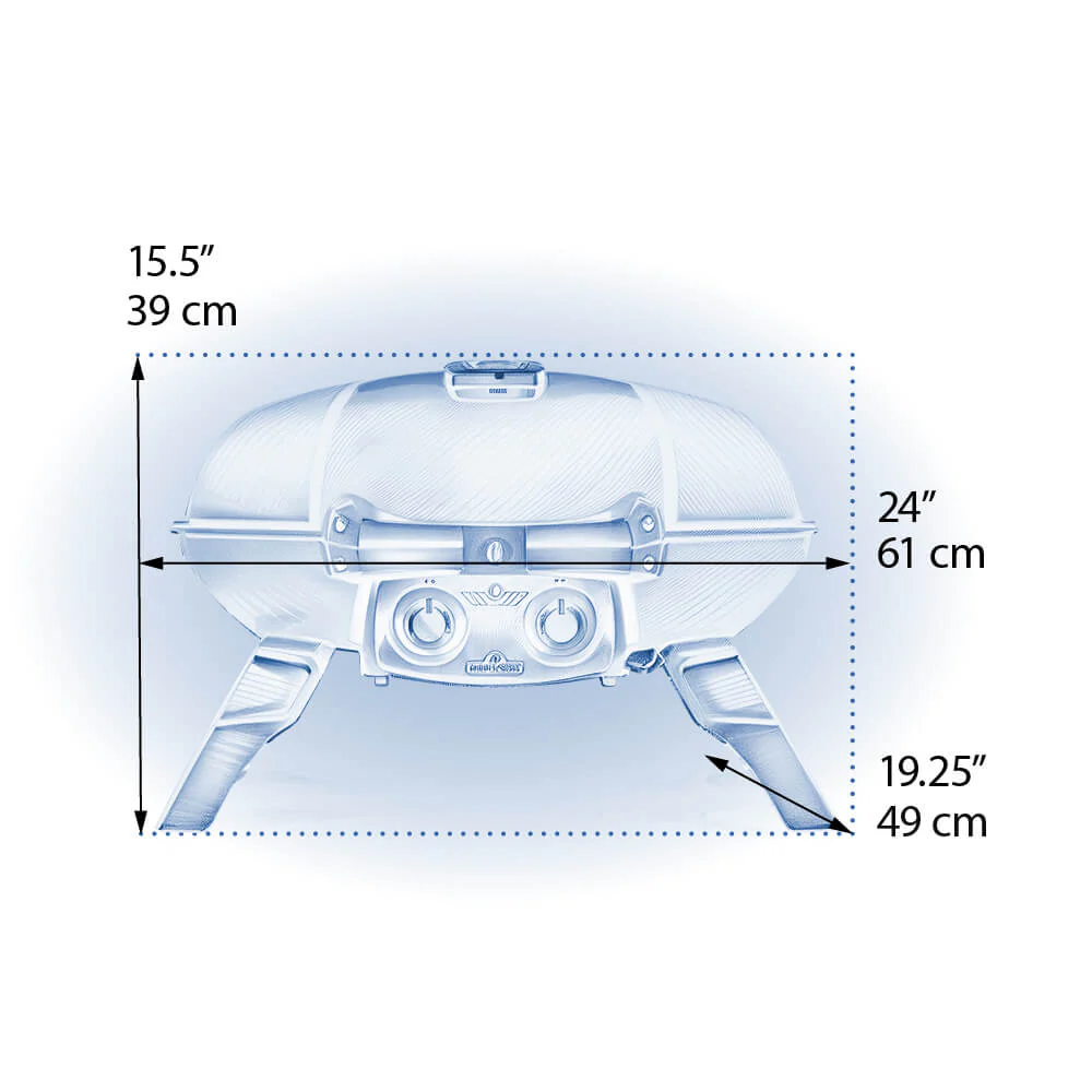Napoleon TravelQ 285 Portable Gas Grill (Blue) - TQ285-BL-1 - Image 4