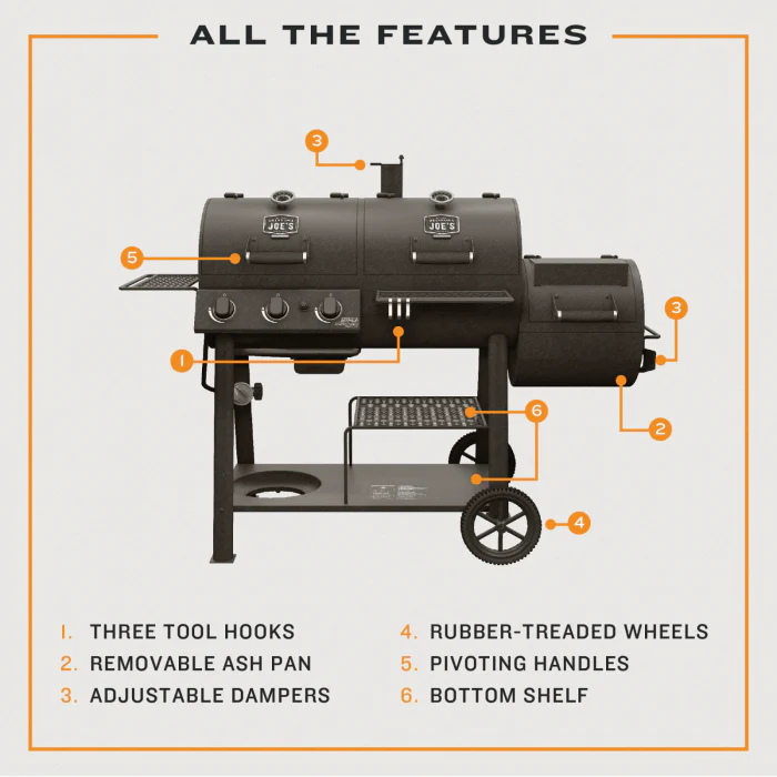 Oklahoma Joe Canyon Combo Charcoal/Gas Smoker & Grill - Image 14