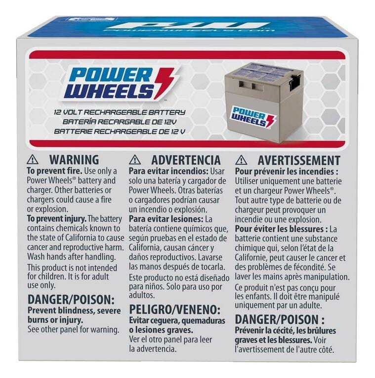 Power Wheels Grey 12V Rechargeable Battery - 00801-0638 - Image 2