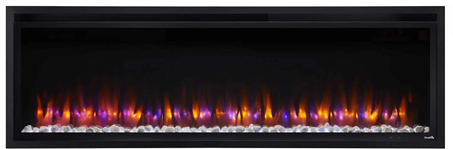 Simplifire 60" Allusion Platinum Linear Electric Fireplace