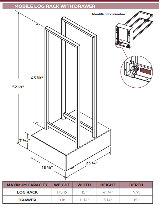 S16 MOB. LOG RACK WITH DRAWER  G