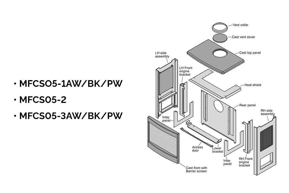 Valor Black Madrona Modern Stove (Frame, Additional Parts) (Box 3 of 3) (Madrona Freestanding Series) - MFCS05-3BK