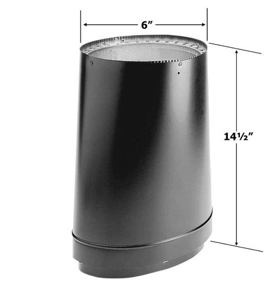 Vermont Castings 6" x 14.5" Duravent DVL Double Wall Oval-to-Round Adapter - DV-6DVL-ORAD - Image 2