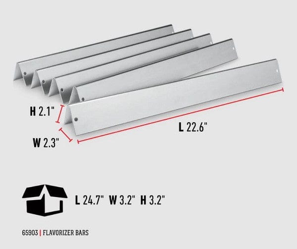 Weber Stainless Steel Flavour Bars 5pc.x 22.5" (Genesis 2002-7 ,Silver B & C) - 65903