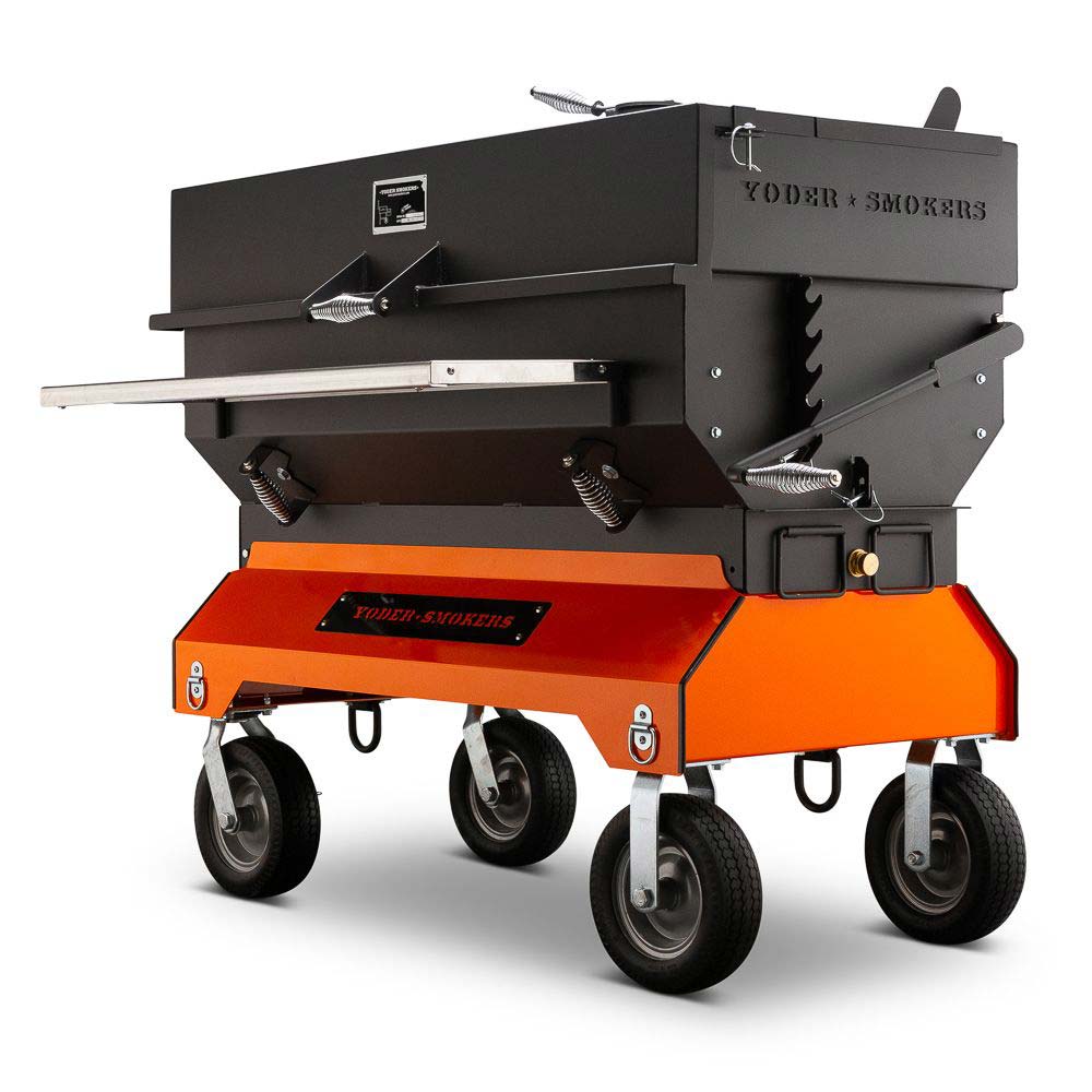 Yoder 24 x 48 Flat Top Charcoal Grill w/ Competition Cart - Image 3