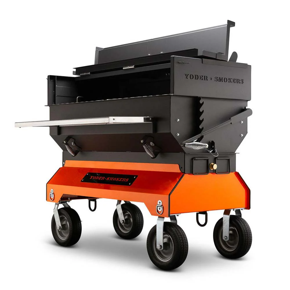 Yoder 24 x 48 Flat Top Charcoal Grill w/ Competition Cart - Image 4